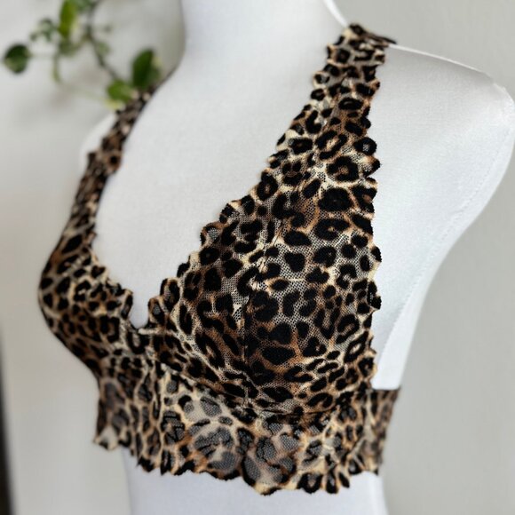 Victoria's Secret PINK Y2K Leopard Lace Bralette Sz Small - Picture 3 of 6